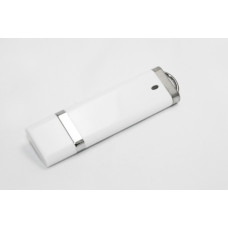 Пластиковая  USB Флешка в белом корпусе на 4 Гб